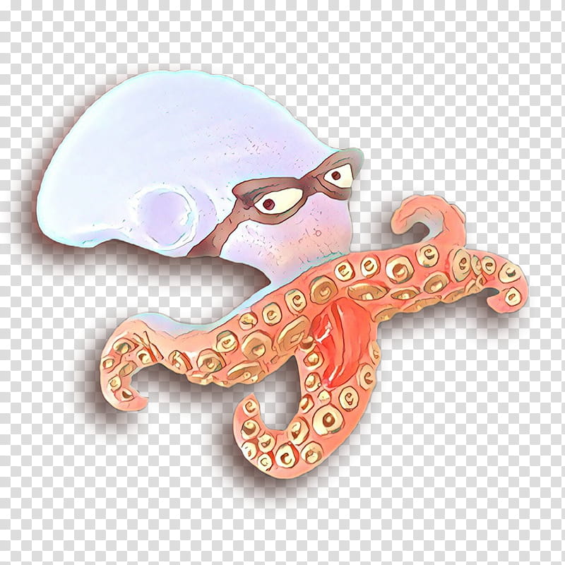 Octopus, Cartoon, Cephalopod, Giant Pacific Octopus, Pink, Marine Invertebrates, Brooch transparent background PNG clipart