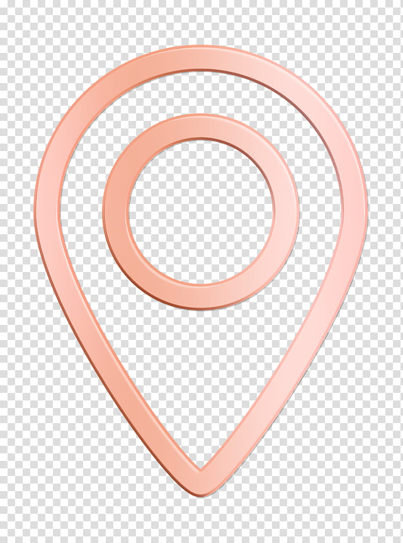 Location point icon Place icon Maps and Flags icon, Pink, Circle, Musical Instrument Accessory, Symbol, Peach transparent background PNG clipart