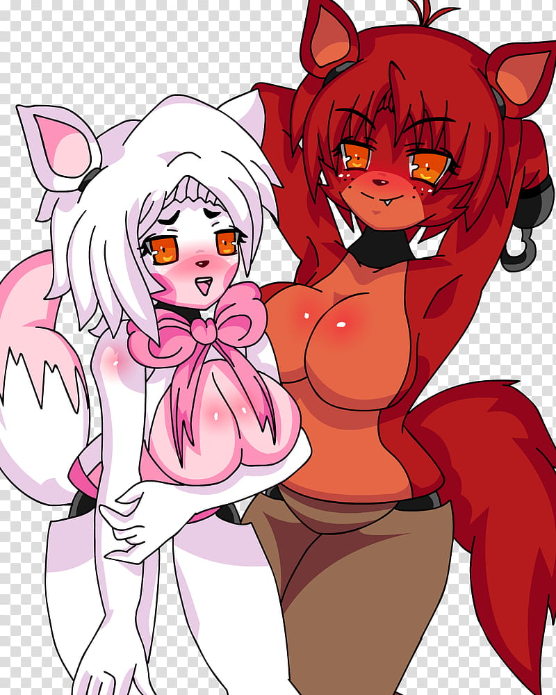 FIve Nights in Anime , Foxy and Mangle, two female fox characters  illustration transparent background PNG clipart | HiClipart