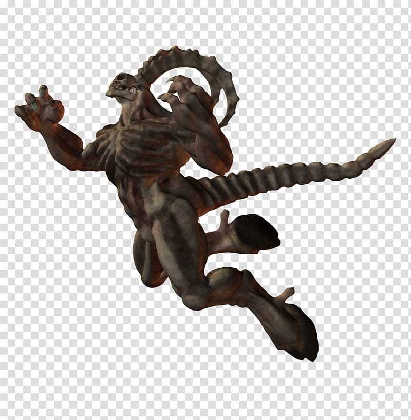 Bone Demon Wingless , gray and brown demon cartoon character transparent background PNG clipart