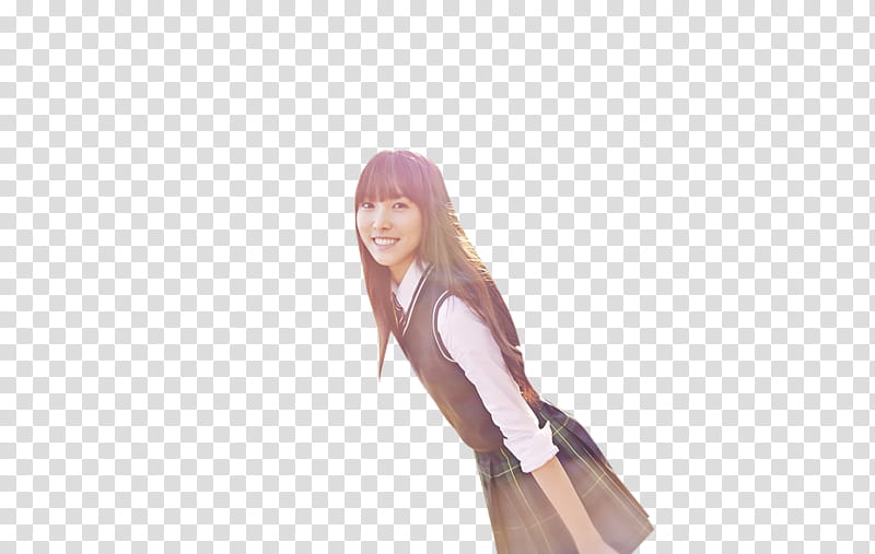 GFRIEND, woman wearing school uniform transparent background PNG clipart