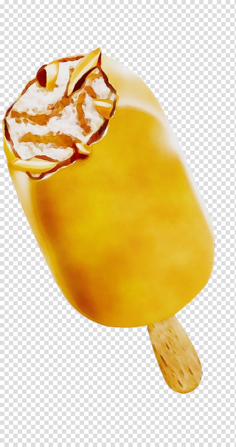 Ice cream, Watercolor, Paint, Wet Ink, Frozen Dessert, Ice Cream Bar, Ice Pop, Food, Yellow, American Food transparent background PNG clipart