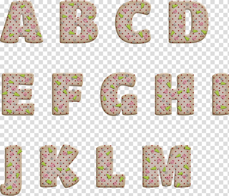 Alpha Christmas Cookie, letters A to M illustration transparent background PNG clipart