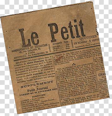 s, vintage Le Petit newspaper transparent background PNG clipart