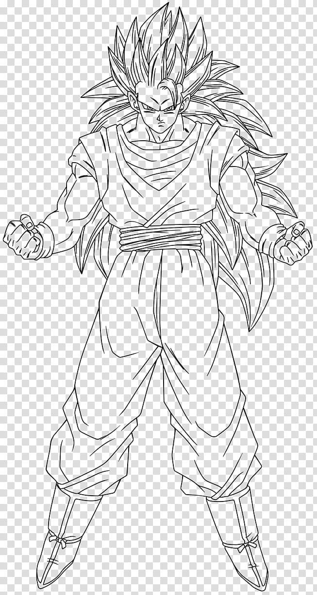 SSJ Goku Lineart transparent background PNG clipart