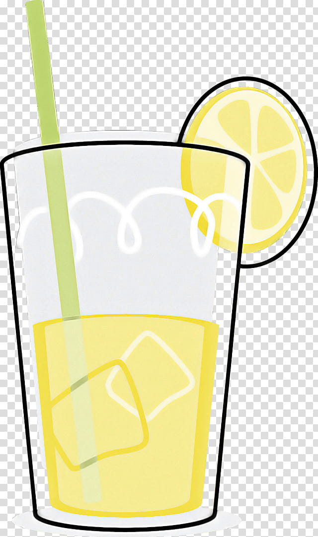 drink highball glass yellow pint glass, Drinkware, Lemonade, Tumbler, Nonalcoholic Beverage transparent background PNG clipart