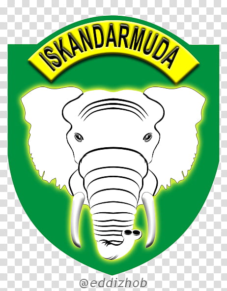 Indian Elephant, Iskandar Muda Military Command, Logo, Kodam, Green transparent background PNG clipart