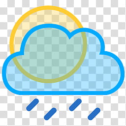 Stylish Weather Icons, sun.big.cloud.drizzle transparent background PNG clipart