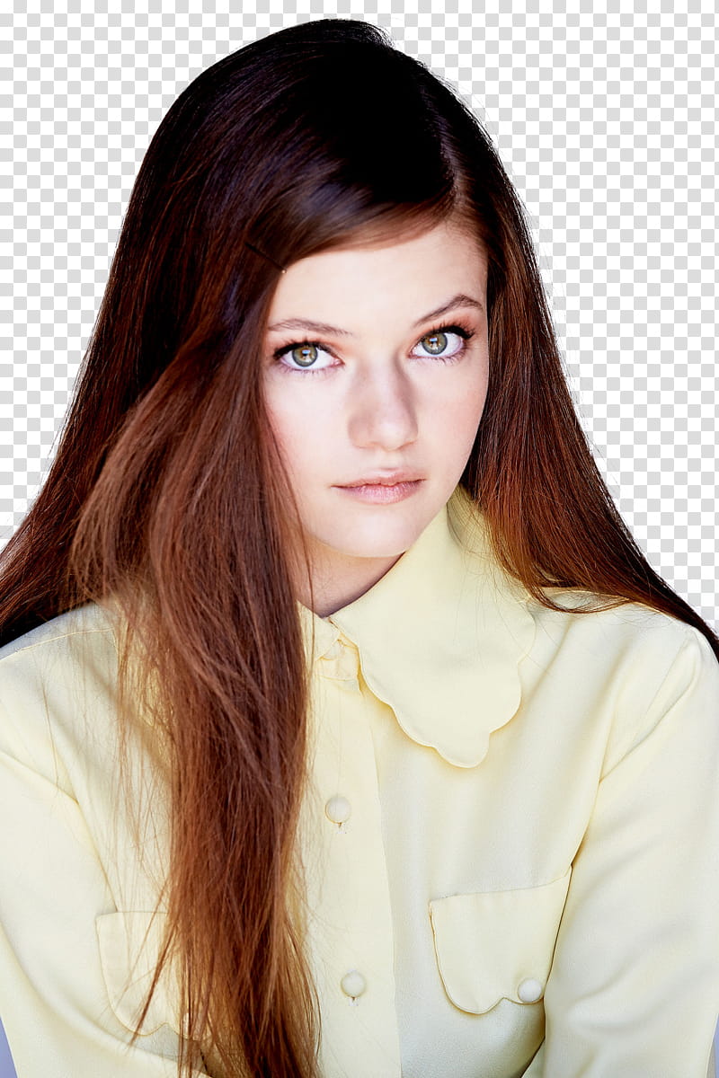 MACKENZIE FOY, woman wearing yellow collared top transparent background PNG clipart