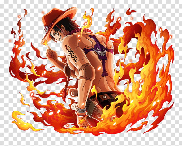Portgas D Ace nd Commander of WhiteBeard Pirates, Once Piece Ace transparent background PNG clipart