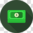 Flatjoy Circle Icons, Money, green dollar transparent background PNG clipart