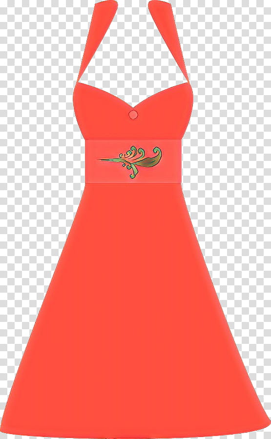 Orange, Cartoon, Dress, Clothing, Day Dress, Red, Cocktail Dress, Aline transparent background PNG clipart