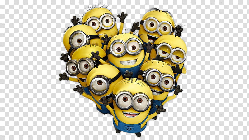 Minion forming heart transparent background PNG clipart