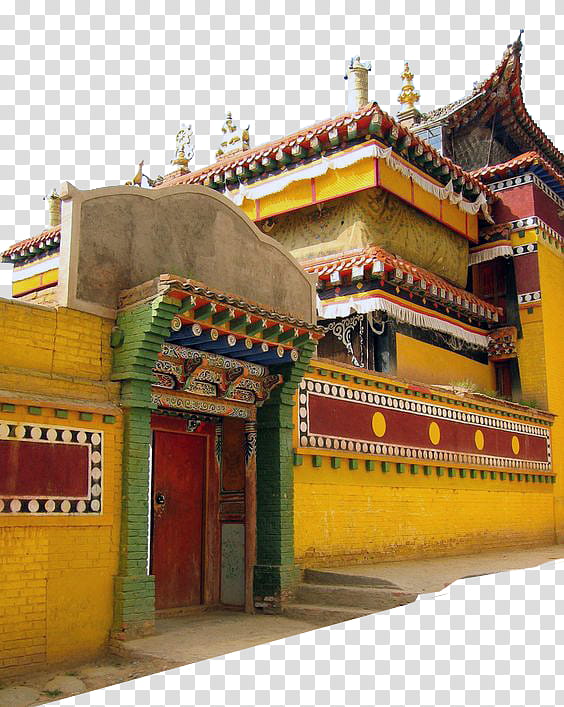 China s, yellow and red concrete pagoda building transparent background PNG clipart