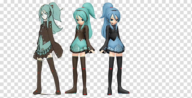 MMD Newcomer Classical Miku transparent background PNG clipart