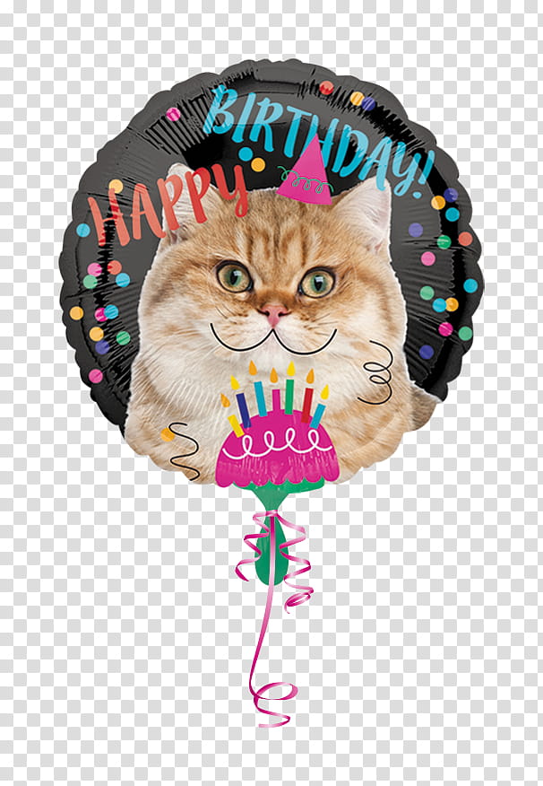 Happy Birthday Balloons, Cat, Birthday
, Mylar Balloon, Party, Greeting Note Cards, Qualatex, Balloon Saloon transparent background PNG clipart
