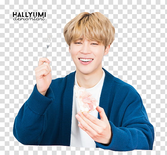 Jimin, man holding fork transparent background PNG clipart