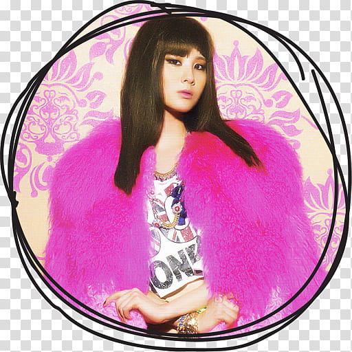 Seohyun IGAB Circle Lines Folder Icon , Seohyun , woman wearing pink fur coat transparent background PNG clipart