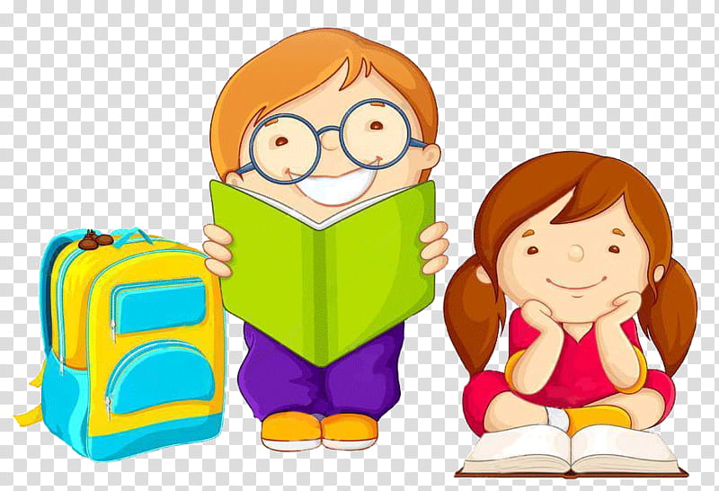 kids reading books cartoon