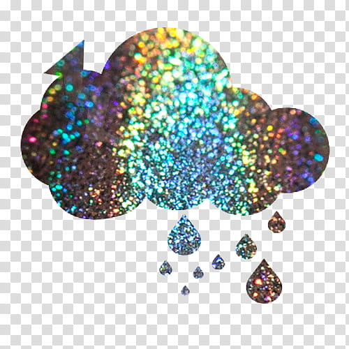 assorted-colored glittered clouds and raindrops illustration transparent background PNG clipart