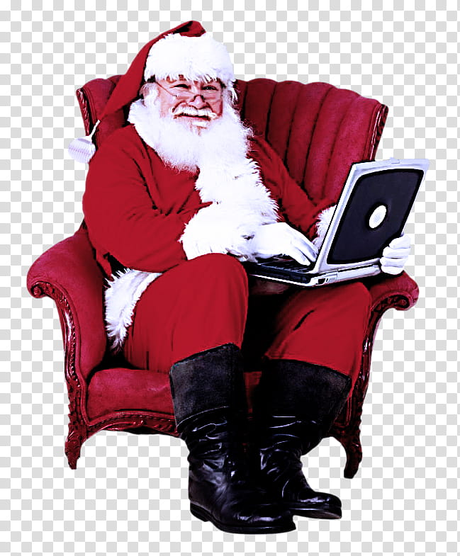 Santa claus, Sitting, Christmas ing, Lap, Leg, Reading, Christmas Eve, Chair transparent background PNG clipart