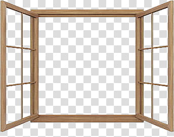 Windows ByunCamis, open brown wooden window art transparent background PNG clipart
