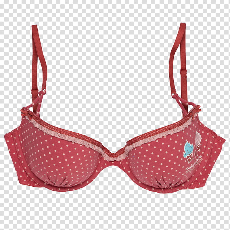 red and white polka-dot underwire brassiere transparent background PNG clipart