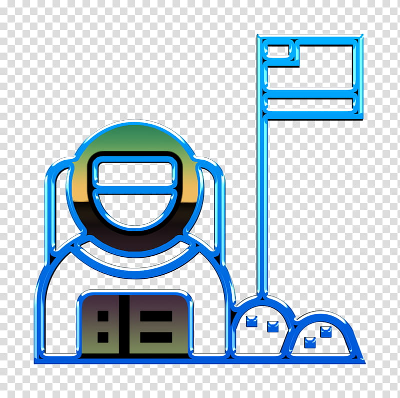 Astronautics Technology icon Astronaut icon, Line, Electric Blue transparent background PNG clipart