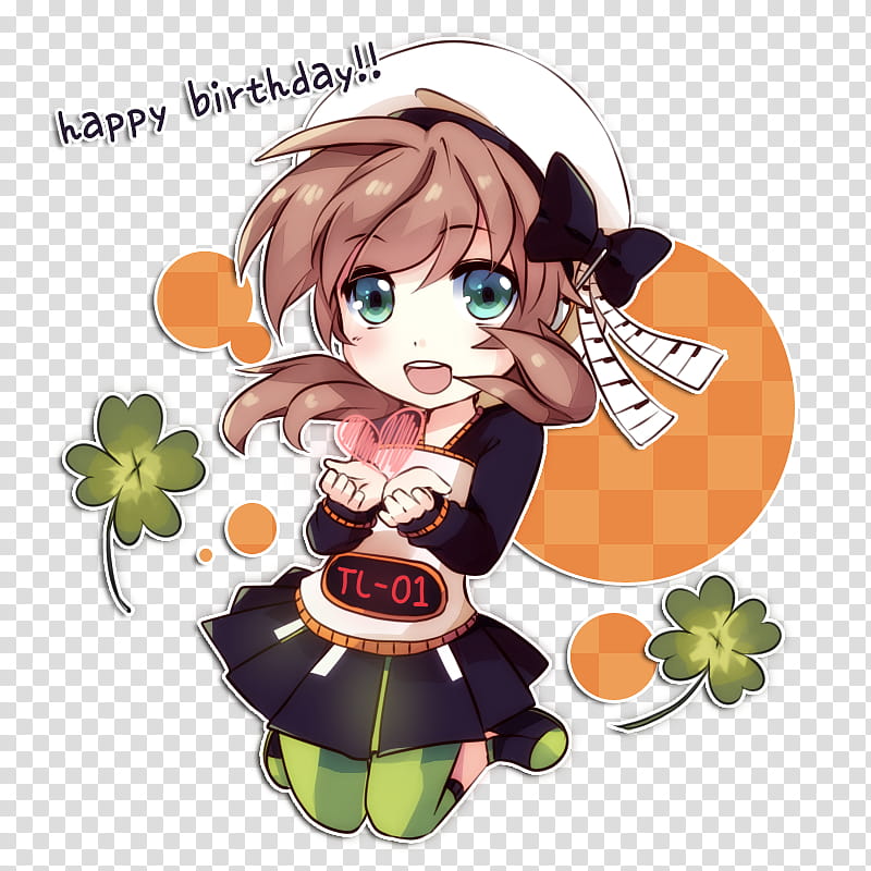 COLLAB HAPPY BELATED BIRTHDAY JADE, brown-haired female anime character illustration transparent background PNG clipart