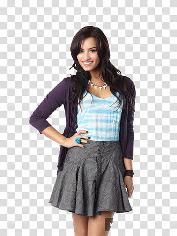 RAR, woman in purple cardigan and gray skirt transparent background PNG clipart