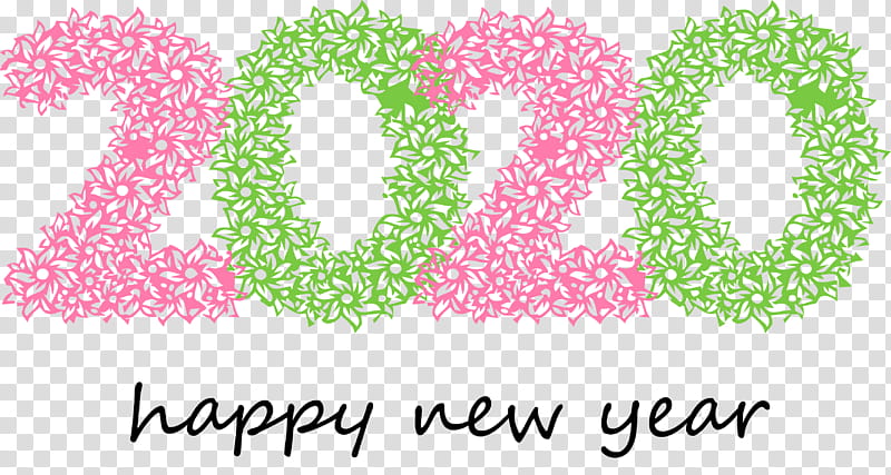 happy new year 2020 new year 2020 new years, Text, Green, Pink, Line transparent background PNG clipart