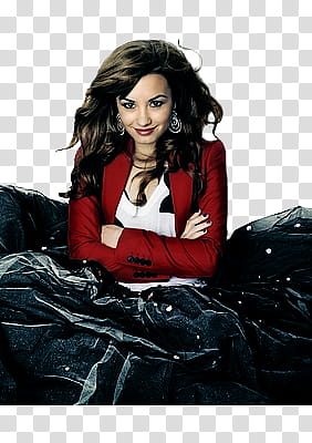 Mixed, smirking woman wearing red blazer transparent background PNG clipart