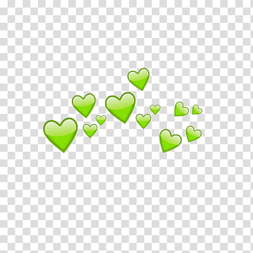 coronas de corazones heart crowns O, green heart illustration transparent background PNG clipart
