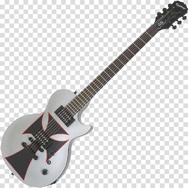 white and grey les paul electric guitar transparent background PNG clipart