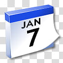 WinXP ICal, JAN  calendar icon transparent background PNG clipart