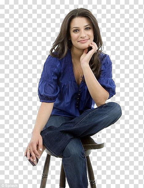 Lea Michele s, woman sitting on bar stool transparent background PNG clipart