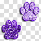 Huellas, two purple glitter dog print transparent background PNG clipart