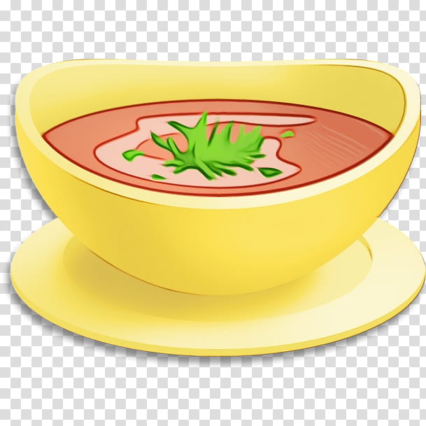 Tomato, Watercolor, Paint, Wet Ink, Soup, Bowl M, Plate, Yellow transparent background PNG clipart