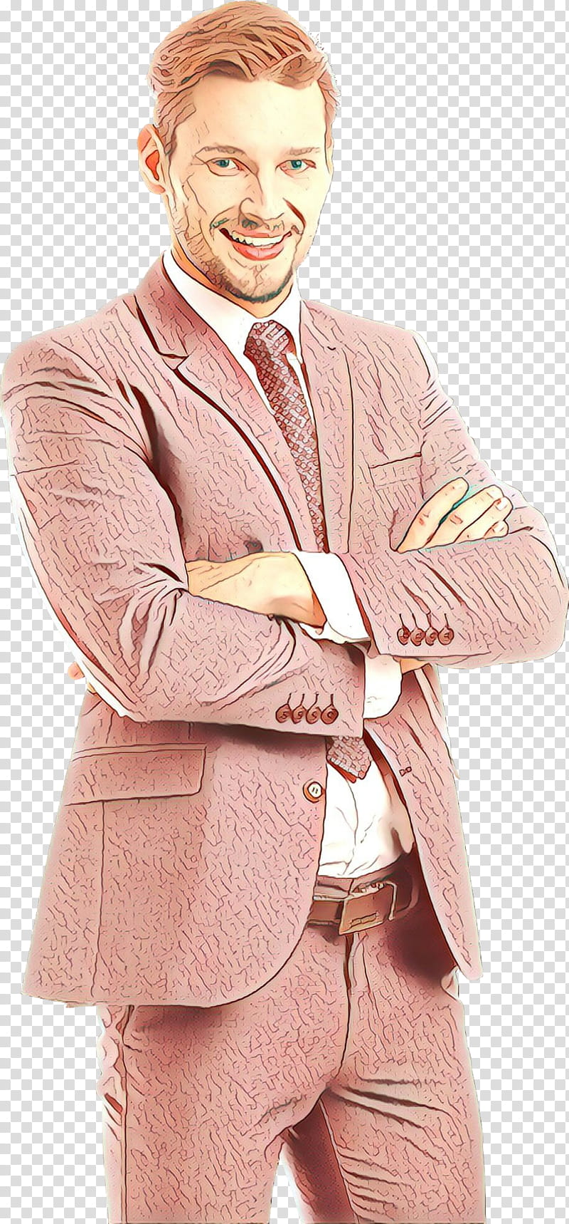 clothing outerwear pink suit standing, Cartoon, Blazer, Gentleman, Jacket, Beige, Coat transparent background PNG clipart