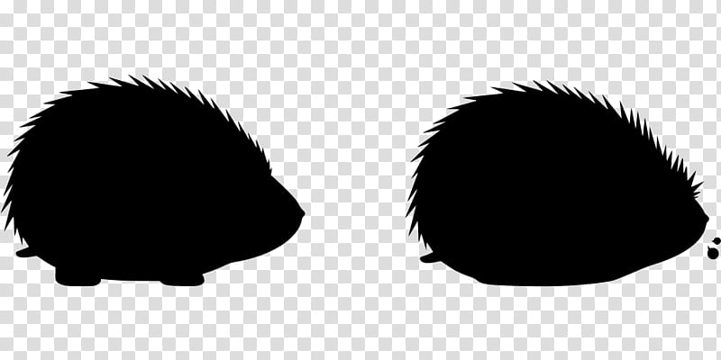 Animal, Hedgehog, Silhouette, Porcupine, Black, Blackandwhite transparent background PNG clipart