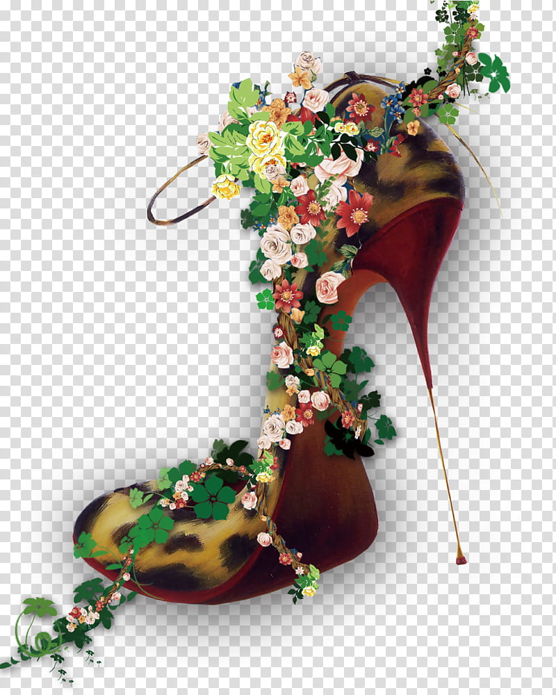 Floral Flower, Highheeled Shoe, Poster, Fashion, Stiletto Heel, Shoe Designer, Goods, Footwear transparent background PNG clipart