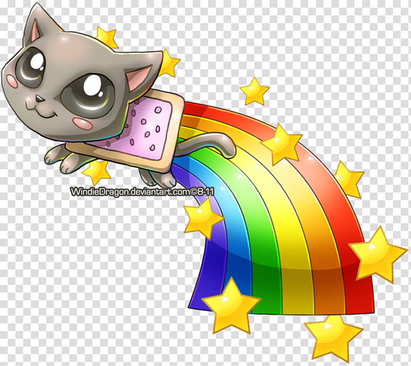 Nyan Cat Chibi, gray cat with rainbow transparent background PNG clipart