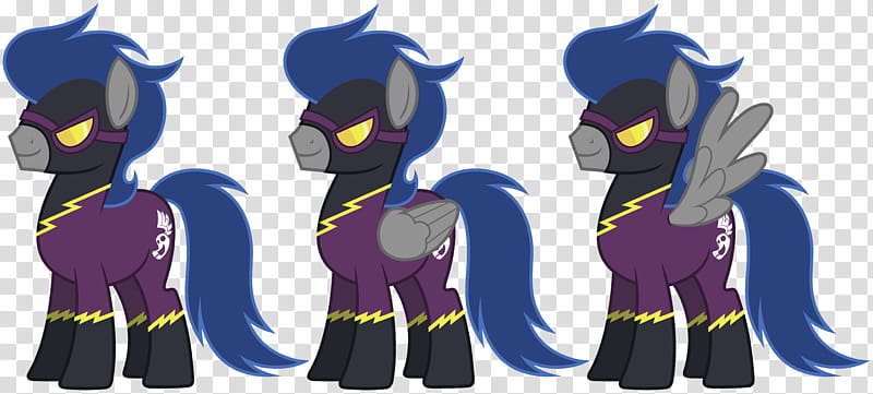 MLP Resource Shadowbolt Male , three purple-and-blue pony characters transparent background PNG clipart