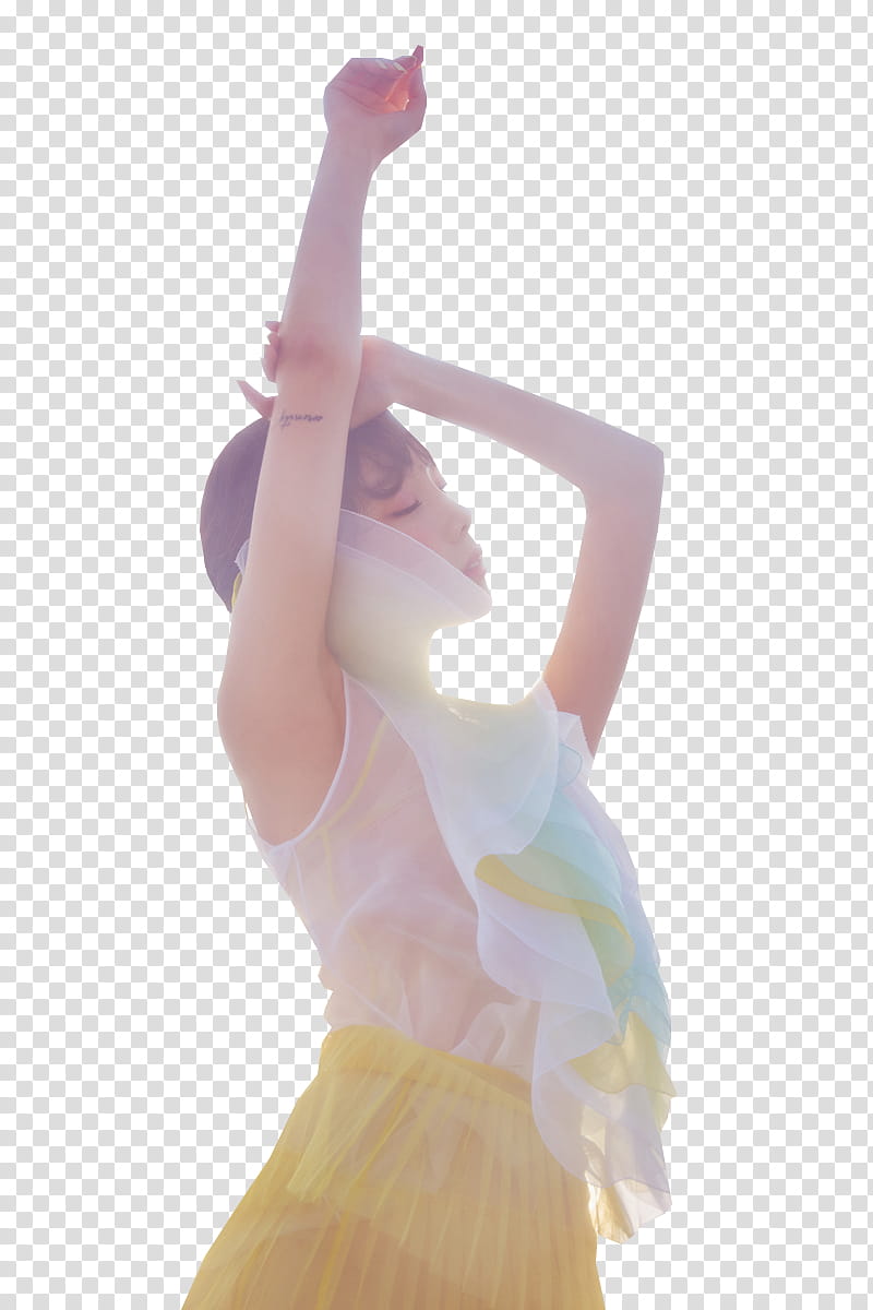 TAEYEON Make Me Love You HQ, woman in white and yellow dress transparent background PNG clipart