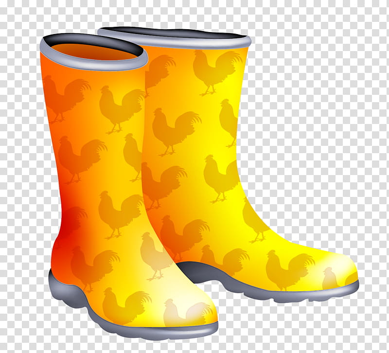 Orange, Footwear, Boot, Rain Boot, Yellow, Shoe, Cowboy Boot transparent background PNG clipart