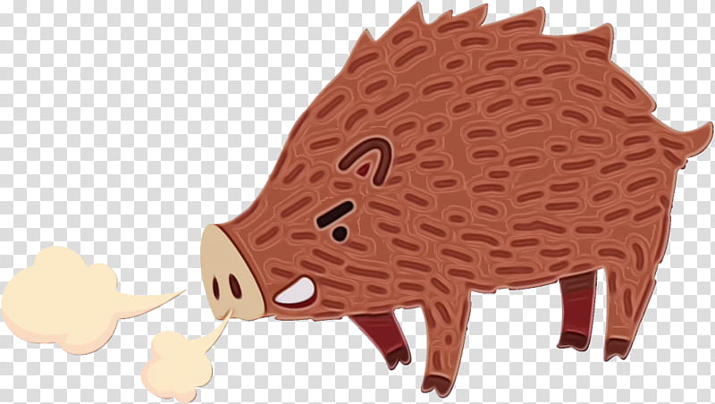 hedgehog boar erinaceidae snout suidae, Watercolor, Paint, Wet Ink, Domestic Pig, Animal Figure, Live transparent background PNG clipart