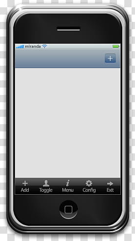 Miranda iPhone skin Updated, black iPod Touch screenshot transparent background PNG clipart