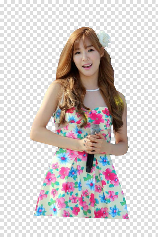 TIFFANY SNSD BLUEONE DREAM FESTIVAL, woman holding microphone while smiling transparent background PNG clipart