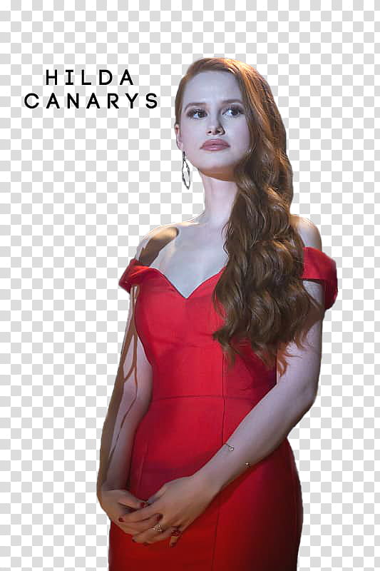 Riverdale S , HIlda Canarys wearing red dress transparent background PNG clipart