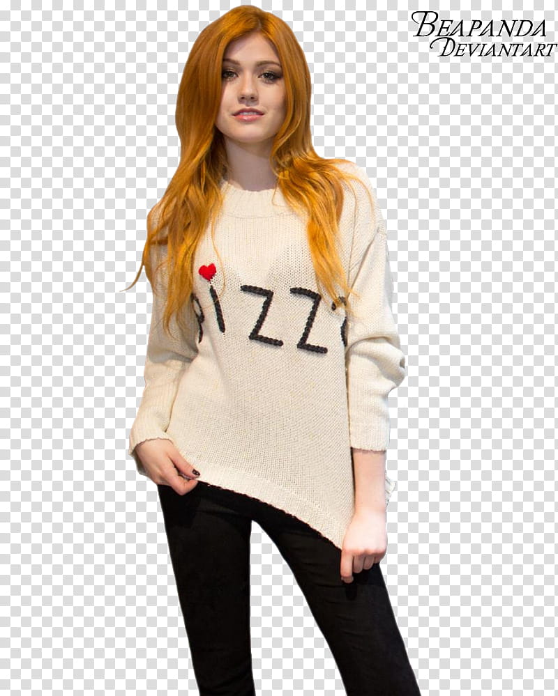 Katherine McNamara, women's beige long-sleeved top transparent background PNG clipart